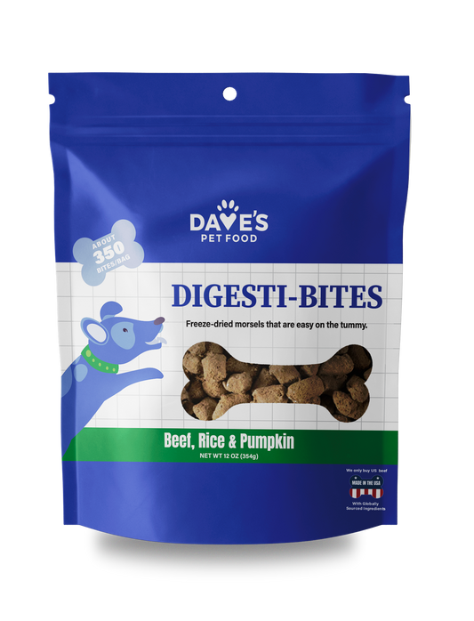Dave's Digesti-Bites Beef, Rice & Pumpkin Dog Treats /12 oz