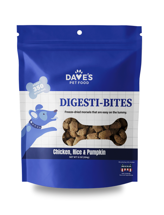 Dave's Digesti-Bites Chicken, Rice & Pumpkin Dog Treats /12 oz