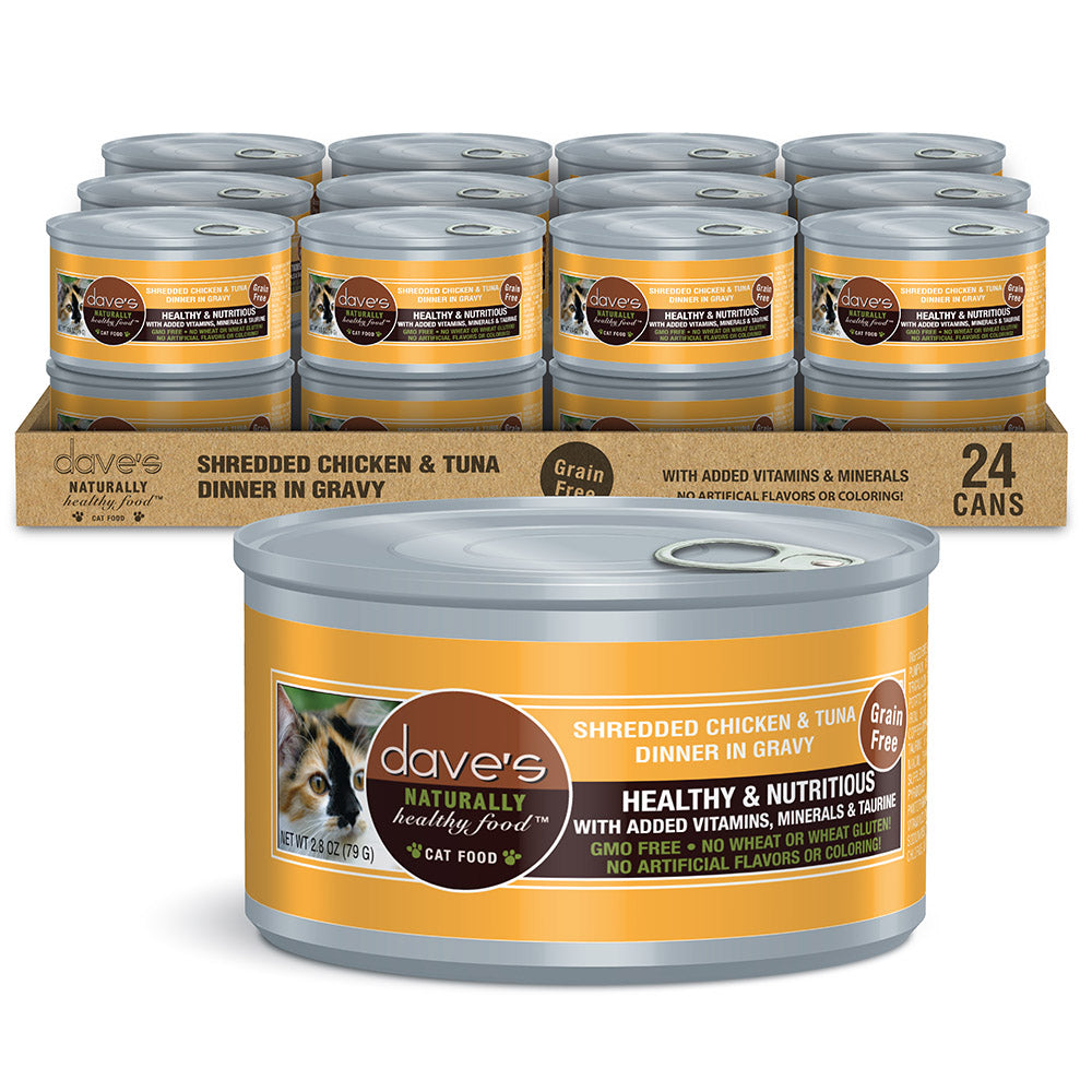 Shredded Chicken & Tuna Dinner in Gravy / 2.8 oz
