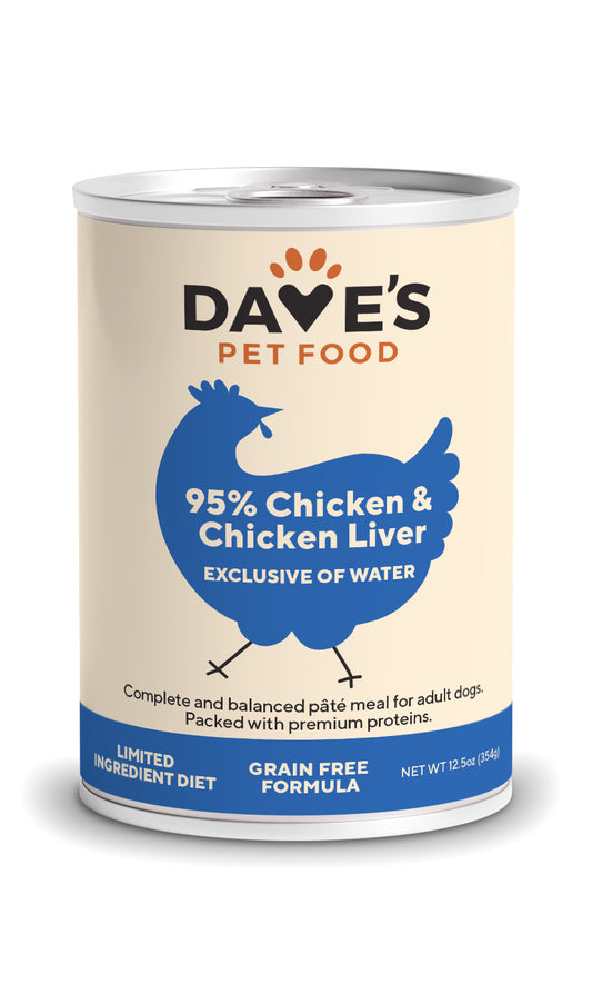 95% Premium Meats™ Chicken & Chicken Liver For Dogs / 12.5 oz