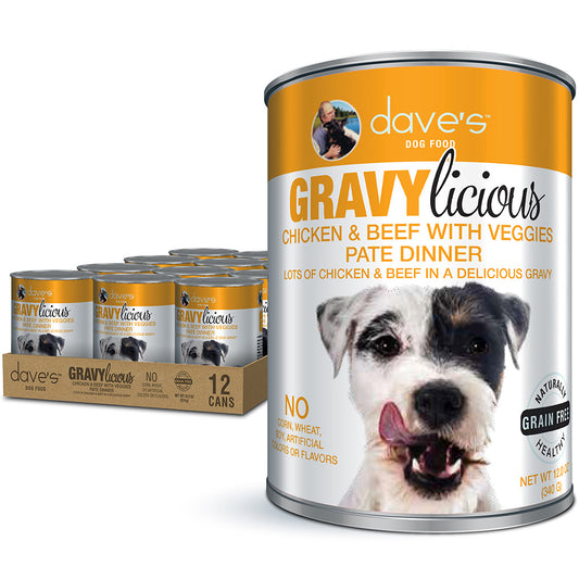 Gravylicious Chicken & Beef with Veggies Pate Dinner For Dogs / 12 oz