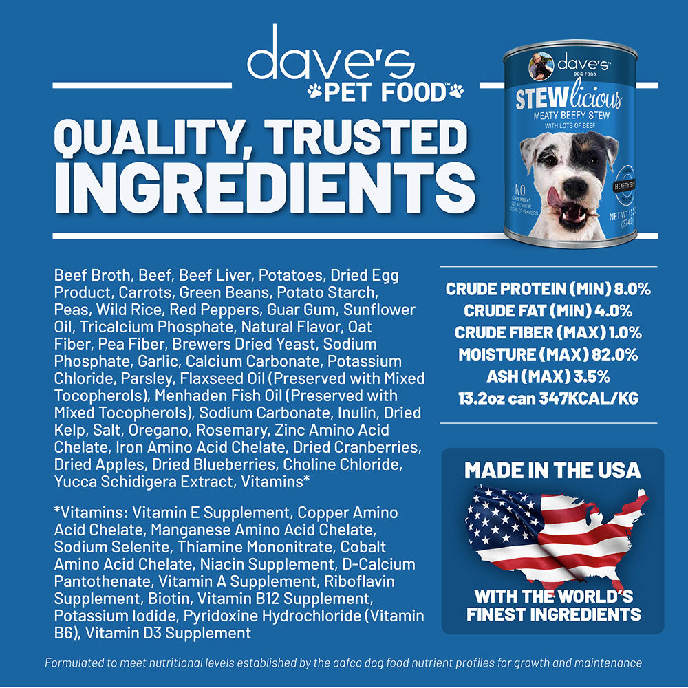 Stewlicious Meaty Beefy Stew For Dogs / 13.2 oz