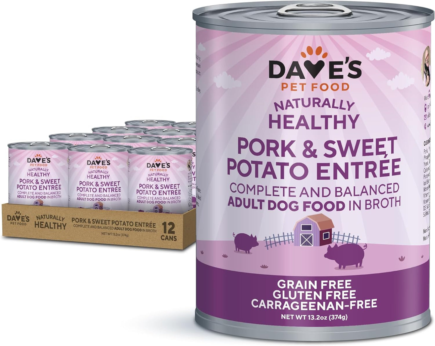 Naturally Healthy Pork & Sweet Potato Entrée For Dogs / 13.2 oz