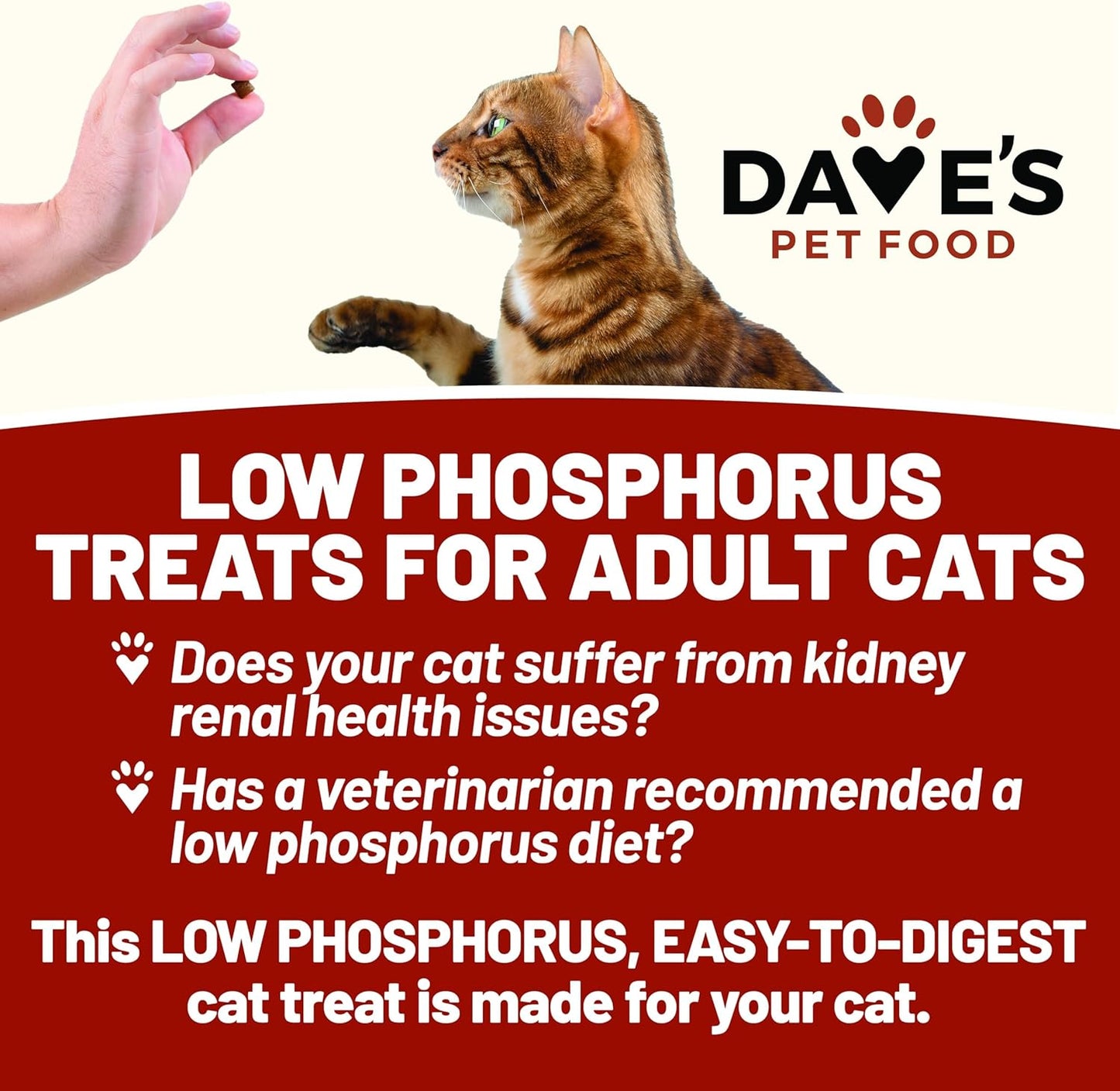 Dave's Kidney-Friendly Semi-Moist Cat Treats /3oz