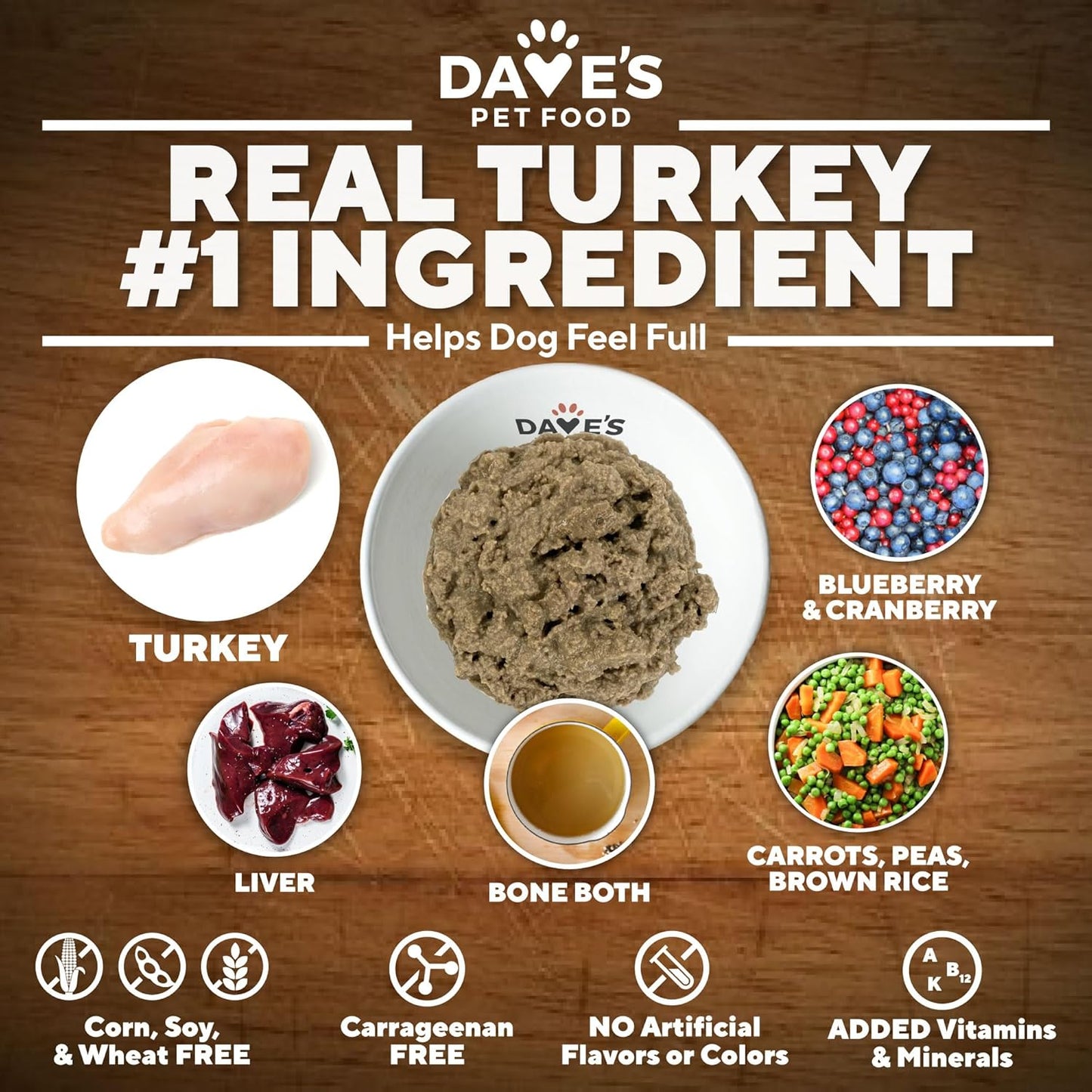 Dave's Restricted Weight Management, Turkey & Vegetables Recipe for Dogs / 13.2 oz
