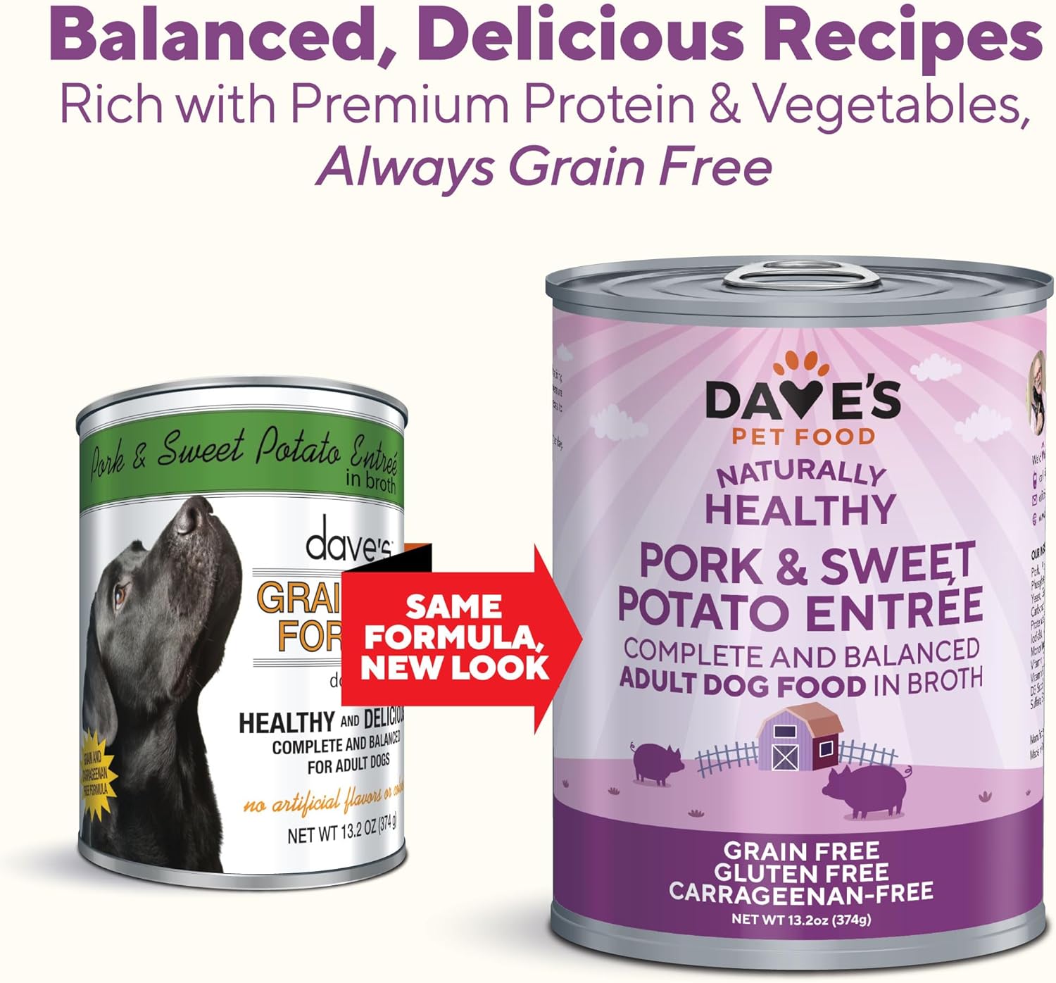 Grain Free Pork Sweet Potato Entree For Dogs 13.2 oz