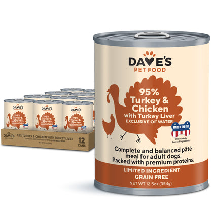 95% Premium Meats™ Turkey & Chicken For Dogs / 12.5 oz