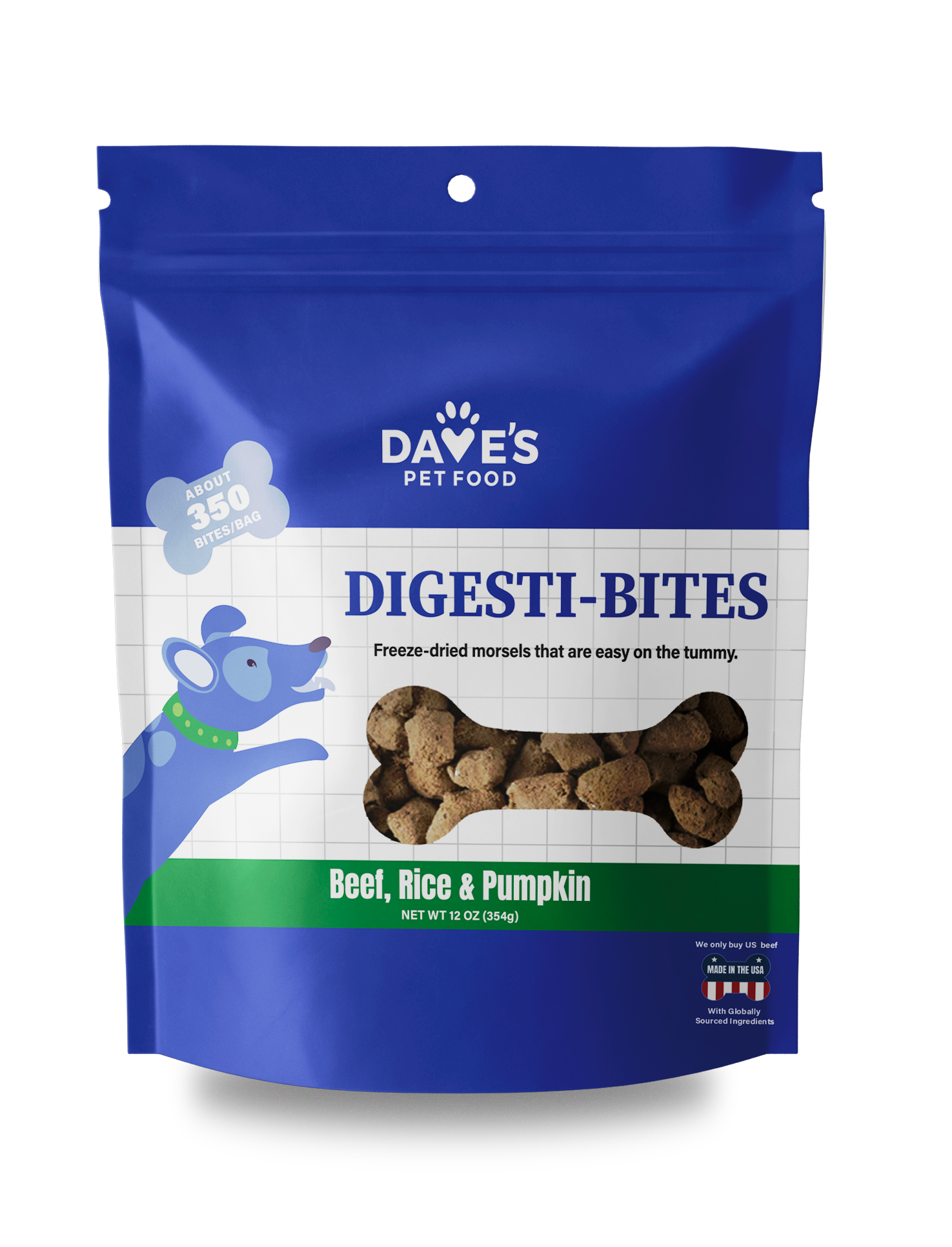 Dave's Pet Food Digesti-Bites Beef, Rice & Pumpkin Dog Treats