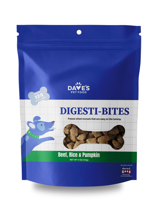 Dave's Digesti-Bites Beef, Rice & Pumpkin Dog Treats /4 oz