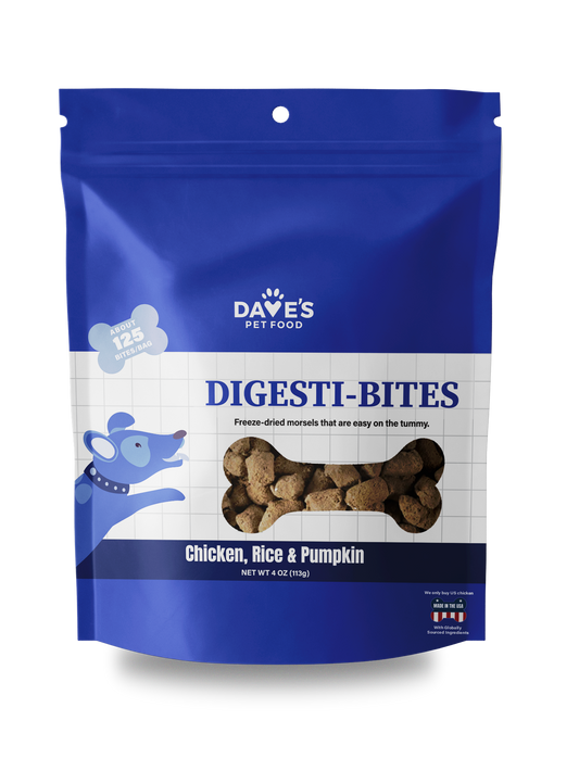 Dave's Digesti-Bites Chicken, Rice & Pumpkin Dog Treats /4 oz