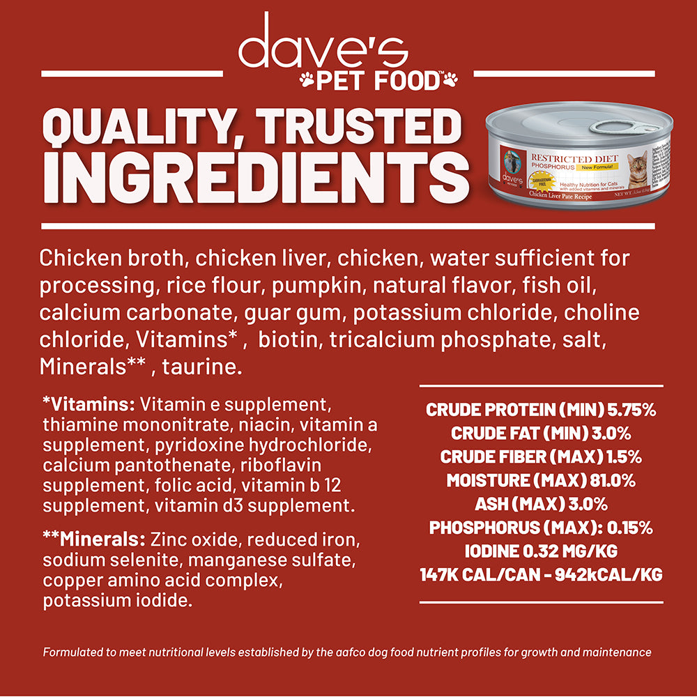 Restricted Diet Phosphorus – Chicken Liver & Chicken in Juice Pate / 5.5 oz