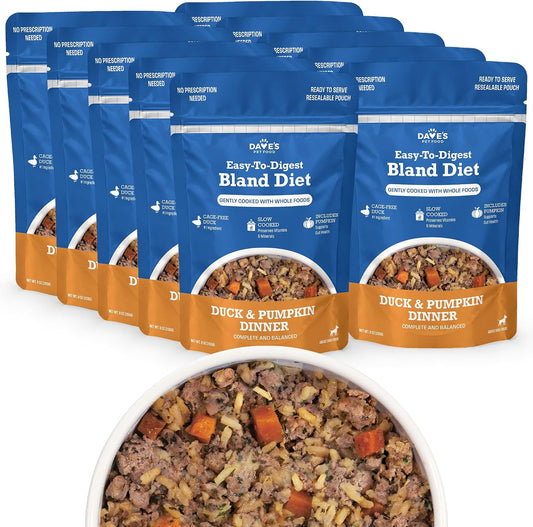 Dave's Bland Duck & Pumpkin Pouch Recipe for Dogs / 10 Pack - 9 oz Pouches