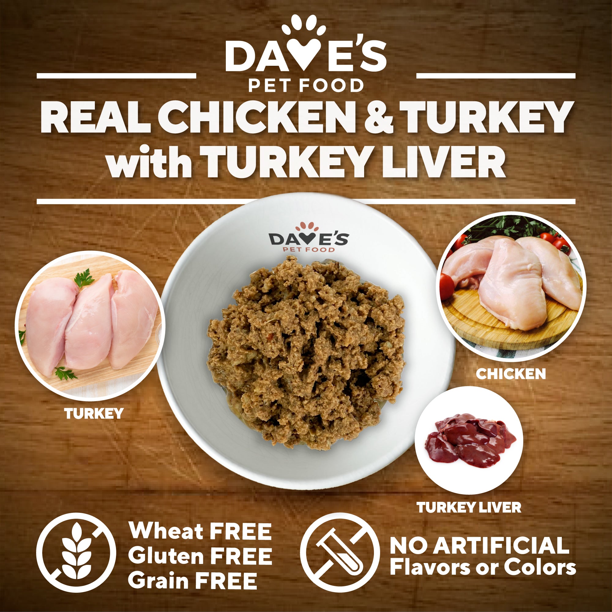 ドッグフード 95 95% Premium Meats™ Turkey & Chicken For Dogs / 12.5 oz – Dave's