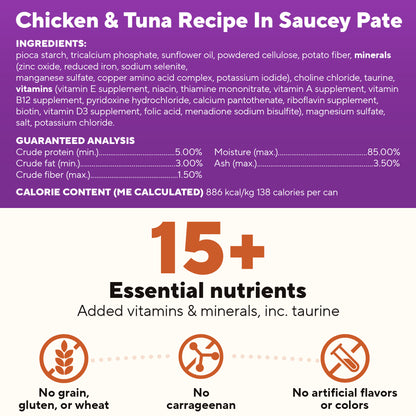 5.5 oz Saucey Pate Cat Food Variety Pack - 12 Pack