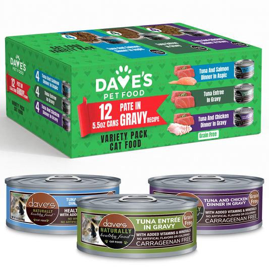 5.5 oz Naturally Healthy Cat Food Variety Pack - 12 Pack