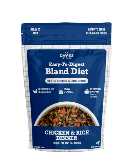 Dave's Bland Chicken & Rice Pouch Recipe for Dogs / 10-pack / 9 oz