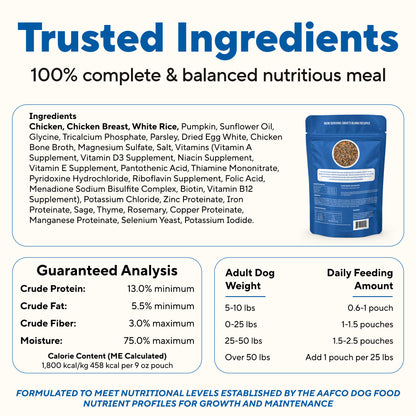 Dave's Bland Chicken & Rice Pouch Recipe for Dogs / 10-pack / 9 oz