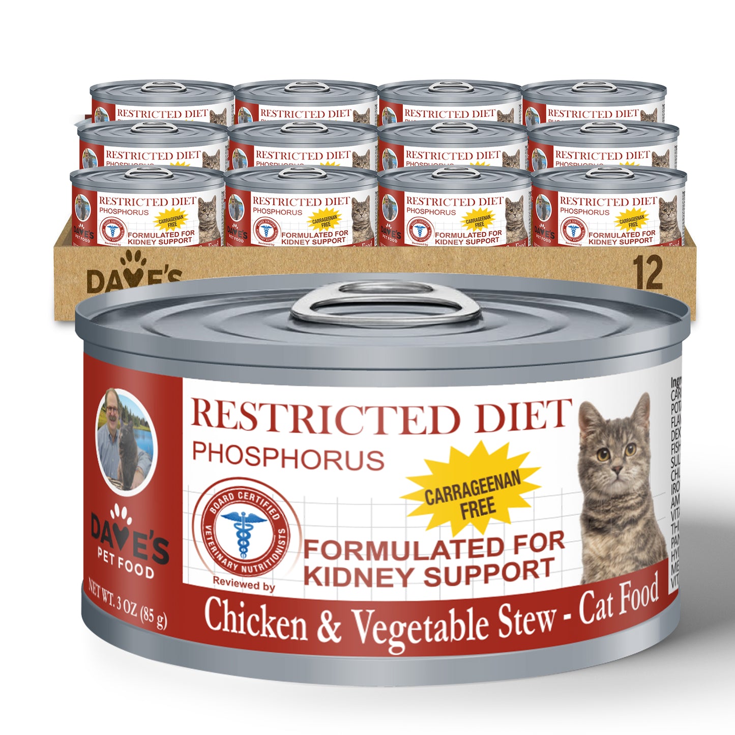 Restricted Diet Phosphorus – Chicken & Vegetable Stew for Cats / 3 oz