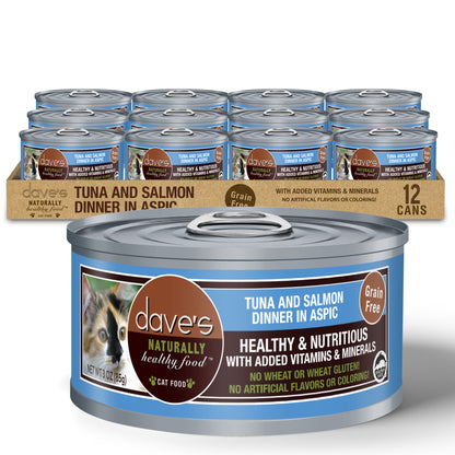 Naturally Healthy Grain Free Tuna & Salmon Dinner in Aspic / 3 oz