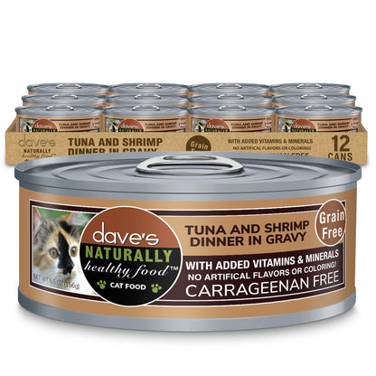 Naturally Healthy Grain Free Tuna & Shrimp Dinner in Gravy / 5.5 oz