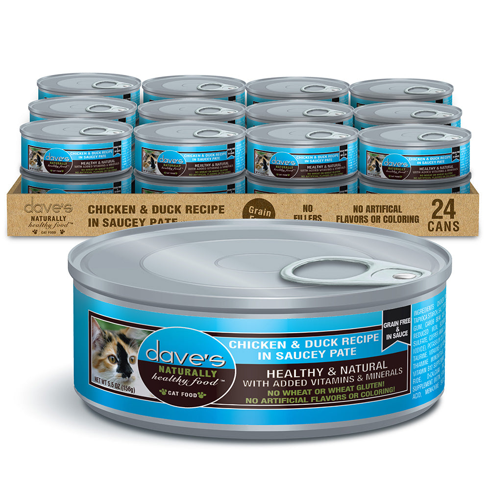 Dave's Pet Food Chicken & Duck Recipe In Saucey Pate Wet Cat Food