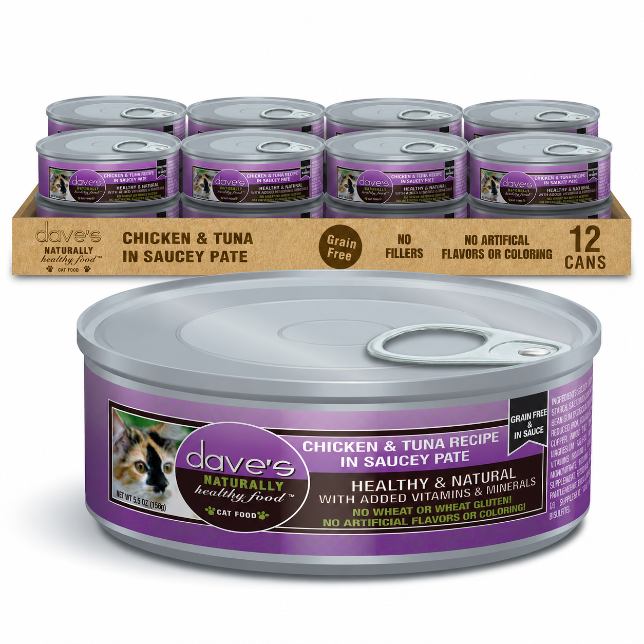 Naturally Healthy Grain Free Chicken & Tuna Recipe in Saucey Paté / 5.5 oz