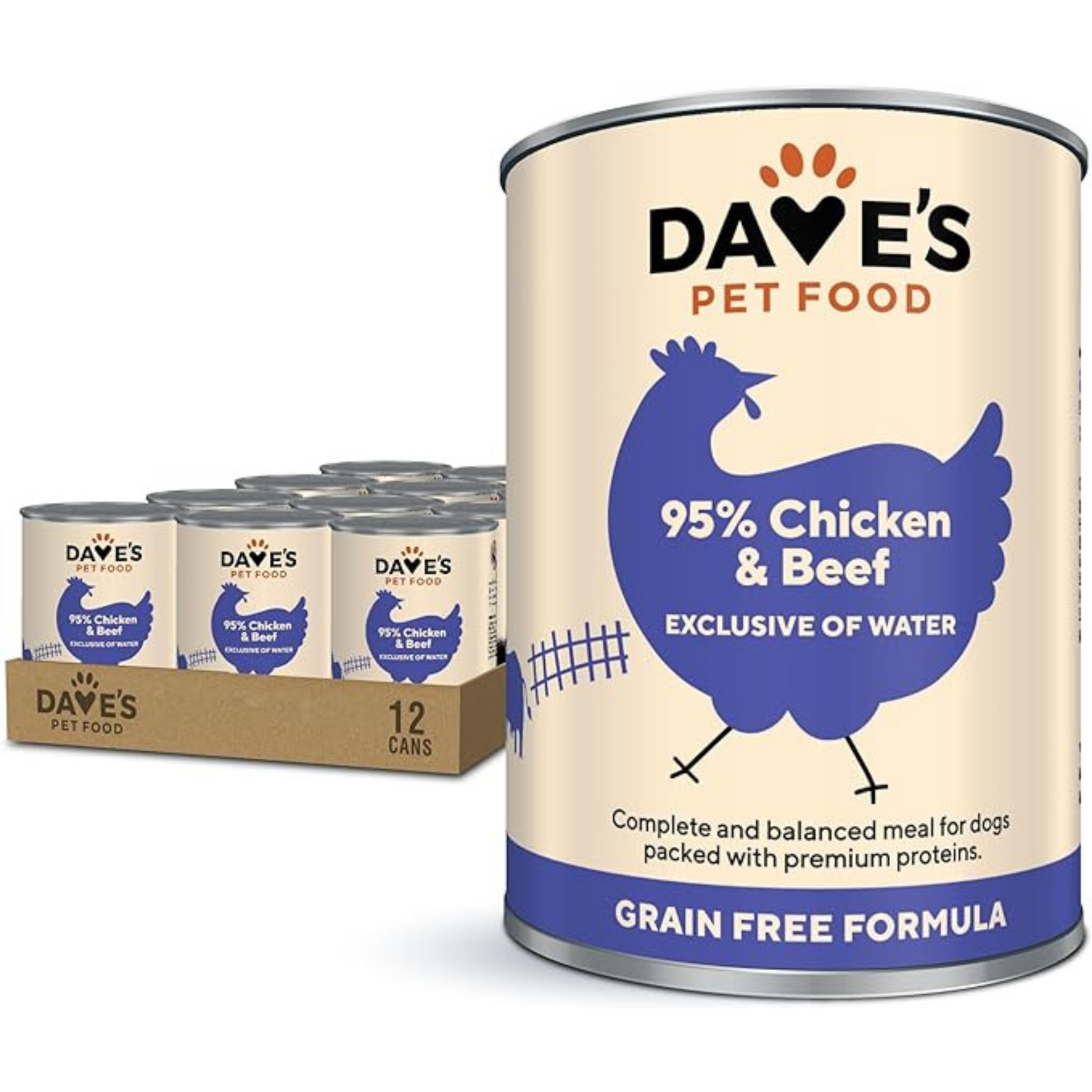 95 Premium Meats Chicken Beef For Dogs 13 oz Dave s Pet Food