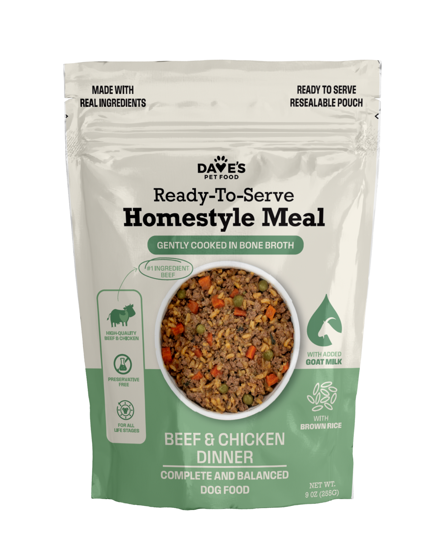 Dave's Brown Rice Variety Pack Pouches with Goat Milk for Dogs / 9 oz