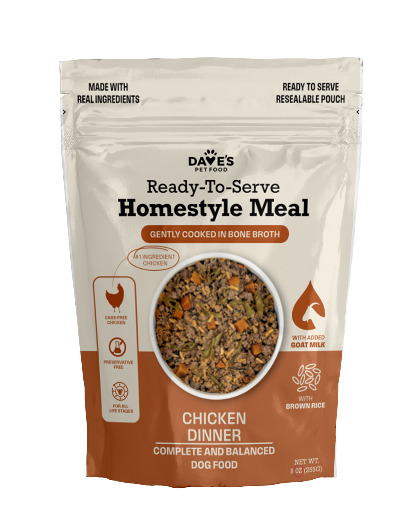Dave's Brown Rice Variety Pack Pouches with Goat Milk for Dogs / 9 oz