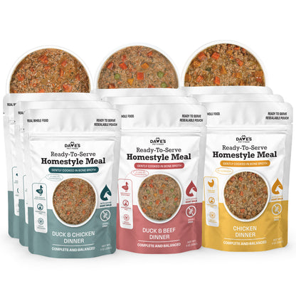 Dave's Grain-Free Variety Pack Pouches with Goat Milk for Dogs / 9 Pack - 9 oz Pouches