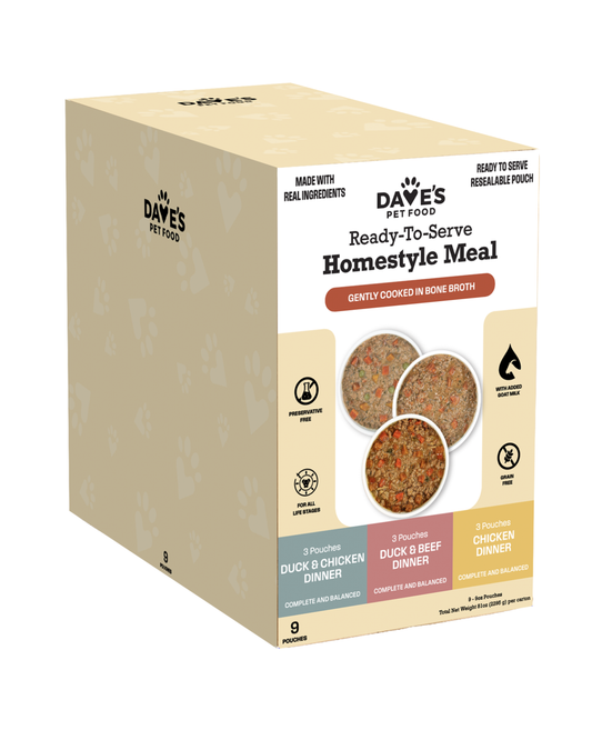 Dave's Grain-Free Variety Pack Pouches with Goat Milk for Dogs / 9 Pack - 9 oz Pouches
