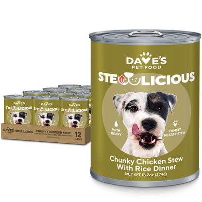 Dave's Stewlicious Chunky Chicken and Rice Stew for Dogs / 13.2 oz