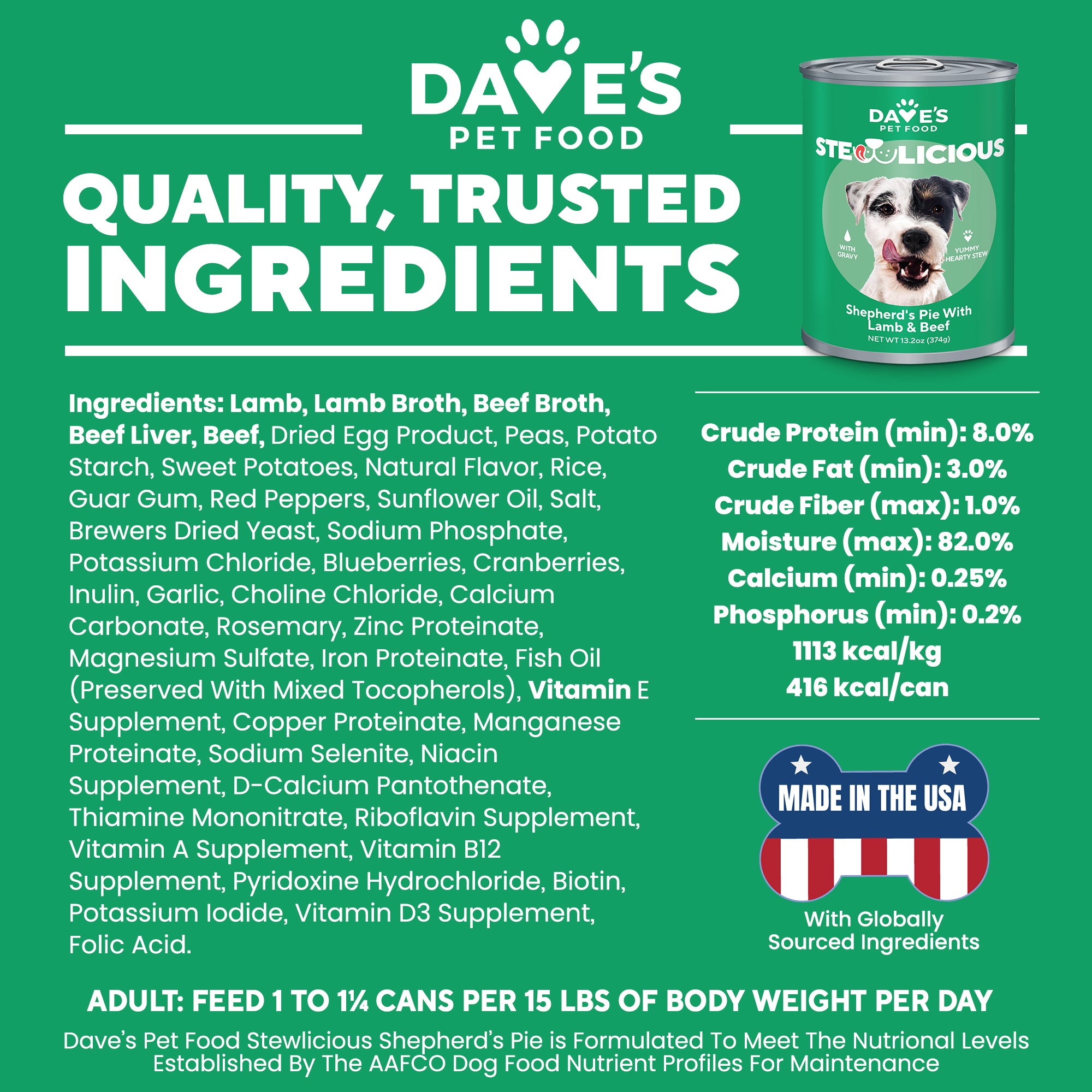 Dave's Stewlicious Shepherd's Pie with Lamb & Beef For Dogs / 13.2