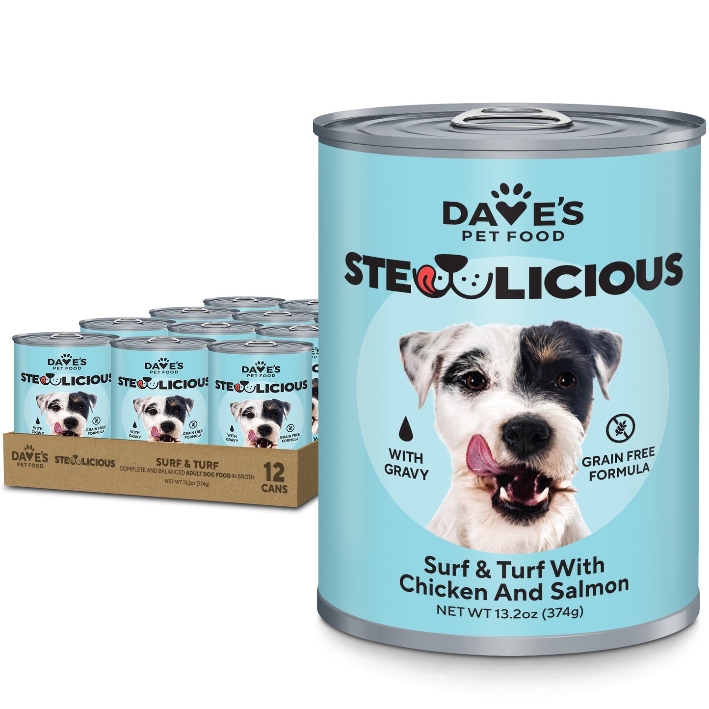 Dave's Stewlicious Surf & Turf with Chicken and Salmon for Dogs / 13.2 oz