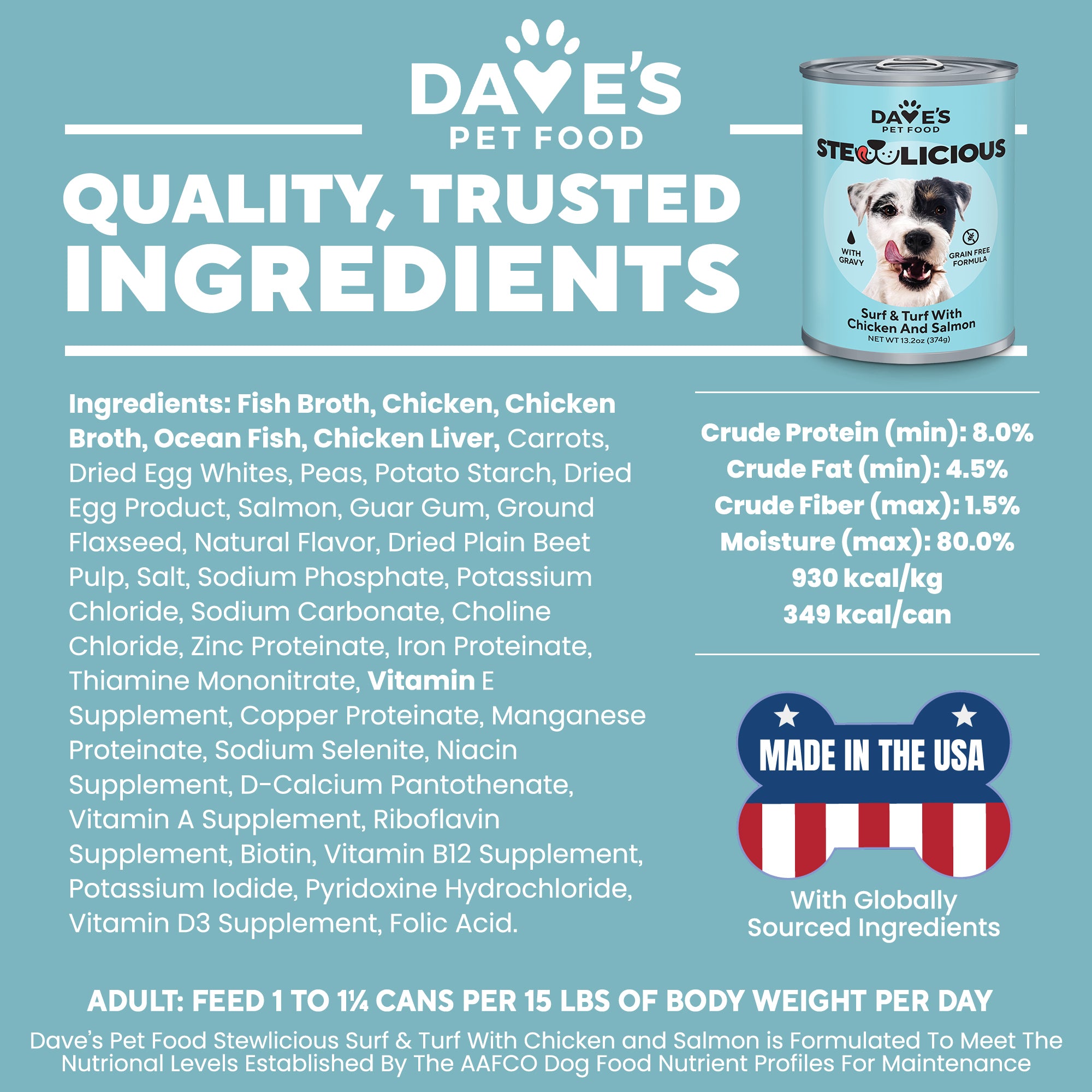 Dave's Stewlicious Surf & Turf with Chicken and Salmon for Dogs