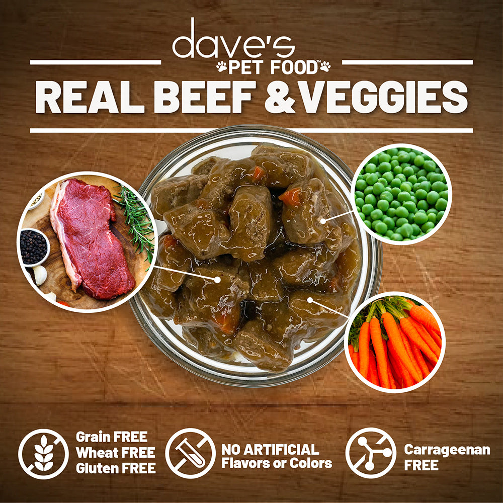 Grain Free Beef & Vegetable Cuts in Gravy / 13.2 oz – Dave's Pet Food