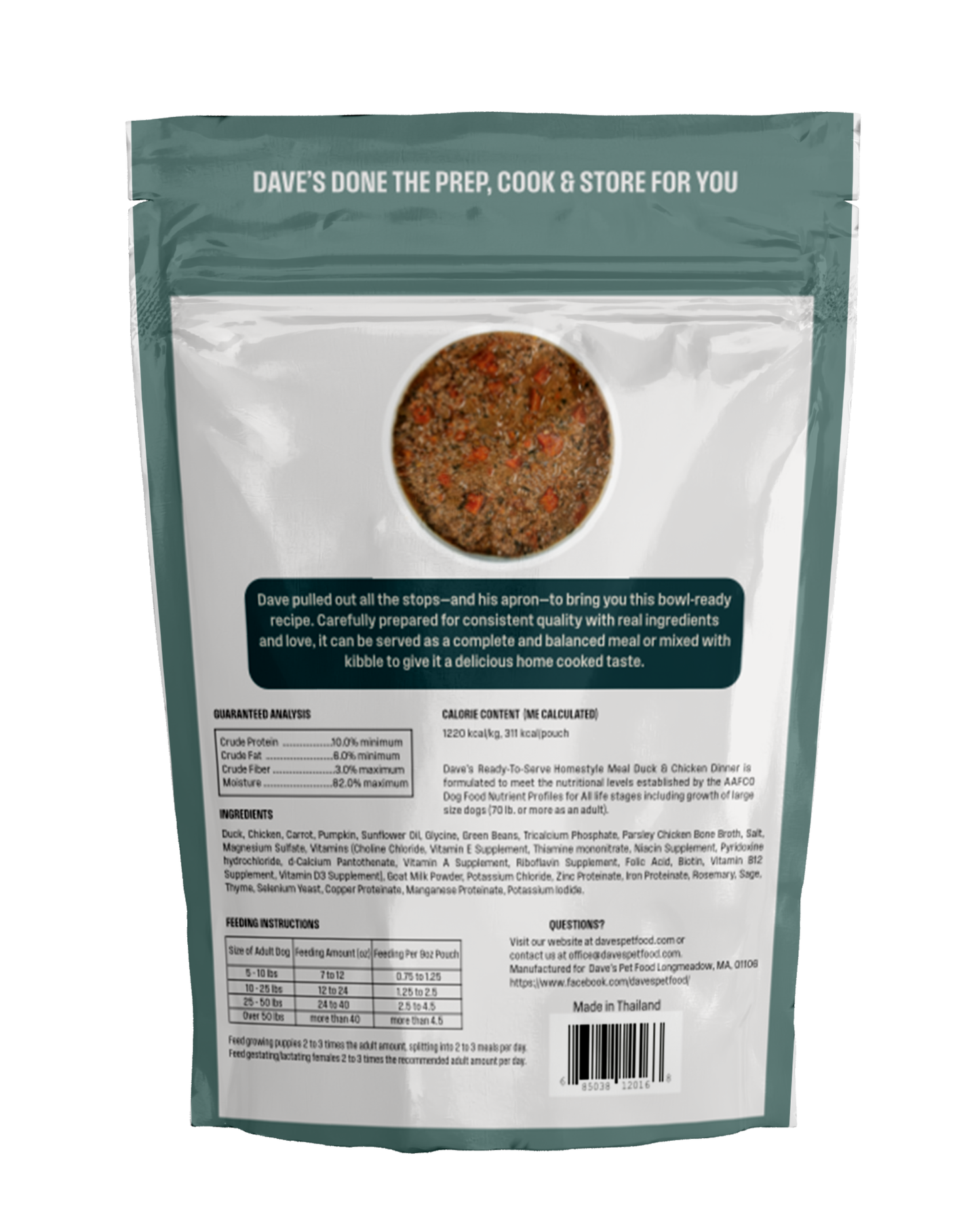 Dave's Grain-Free Goat Milk, Duck & Chicken Pouch Recipe for Dogs / 10 Pack - 9 oz Pouches