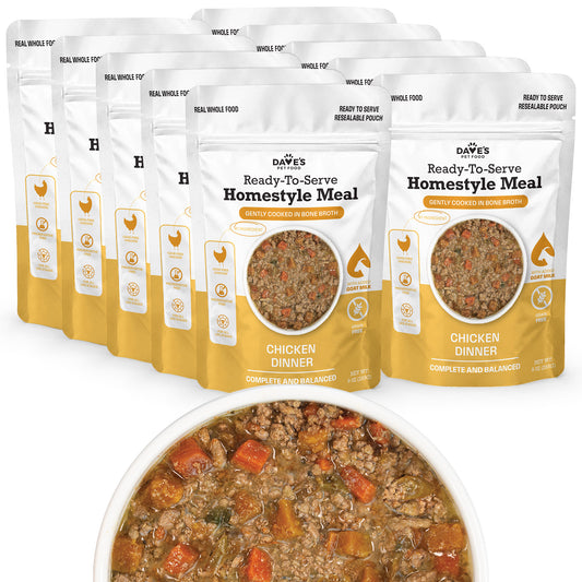 Dave's Grain-Free Goat Milk, Chicken Dinner Pouch Recipe for Dogs / 10 Pack - 9 oz Pouches