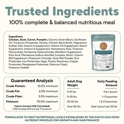 Dave's Grain-Free Goat Milk, Duck & Chicken Pouch Recipe for Dogs / 10 Pack - 9 oz Pouches