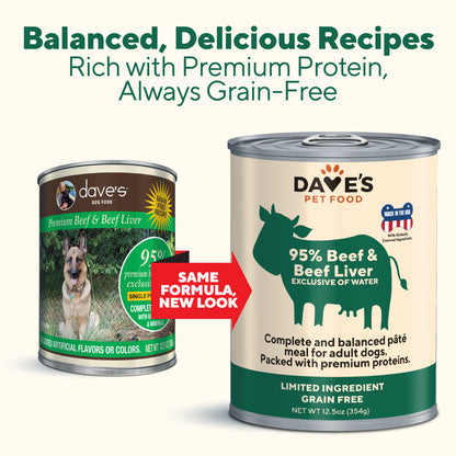 95% Premium Meats™ Beef & Beef Liver For Dogs / 12.5 oz