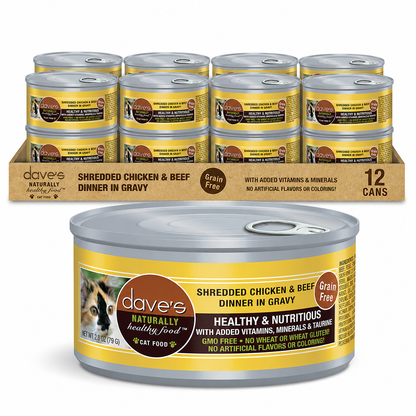 Shredded Chicken & Beef Dinner in Gravy / 2.8 oz