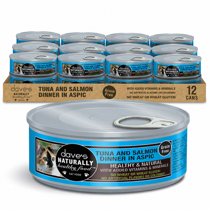 Naturally Healthy Grain Free Tuna & Salmon Dinner in Aspic / 5.5 oz