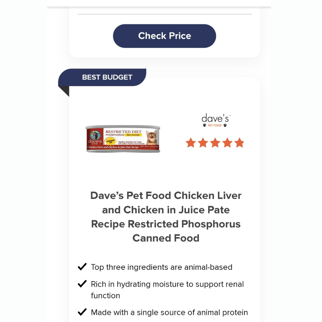 Restricted Diet Phosphorus Chicken Liver & Chicken in Juice Pate / 5 Dave's Pet Food