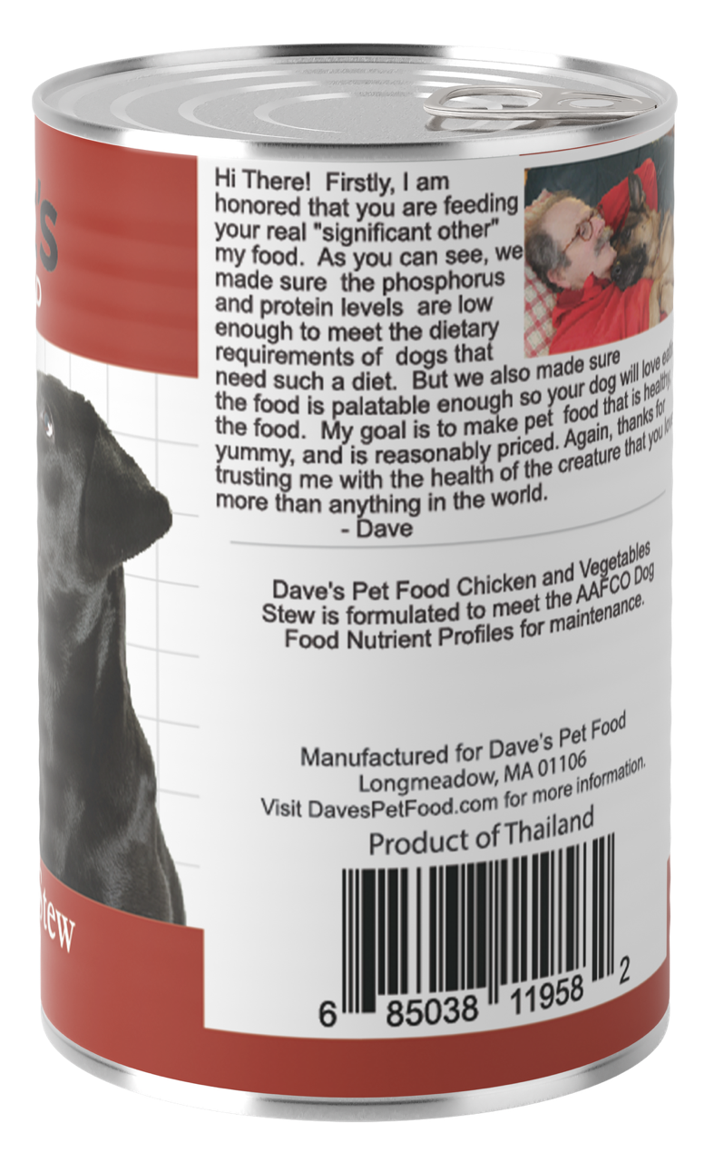 Restricted Diet Phosphorus – Chicken & Vegetable Stew for Dogs